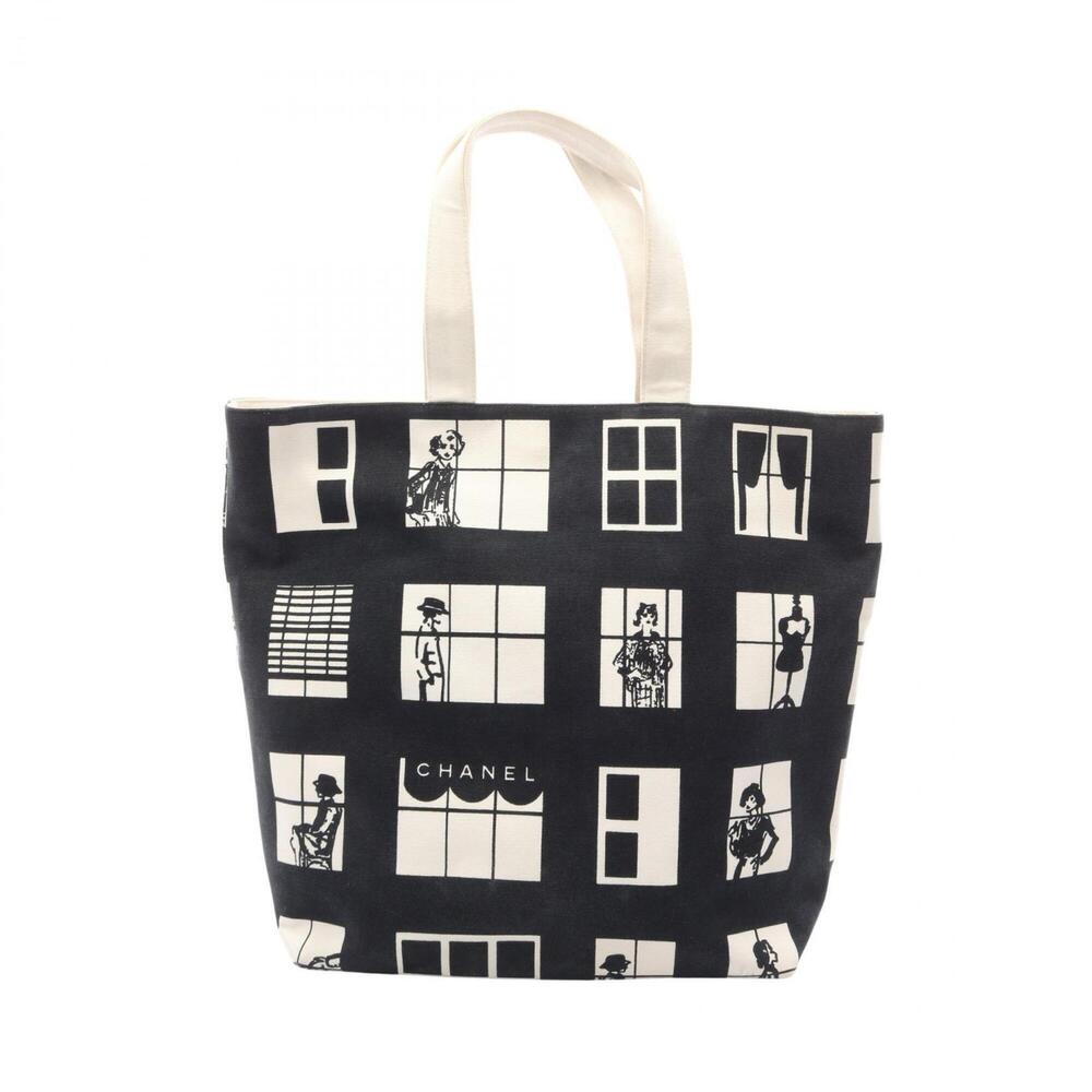 CHANEL Black Canvas Tote Bag